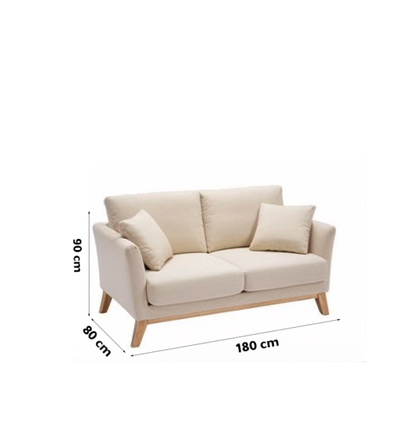 Sofa - Linen (Beige, 1.8 m) - Image 3