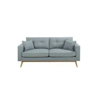 Light green sofa with wooden legs