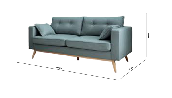 Light green sofa with wooden legs - Image 3