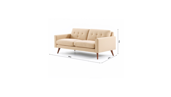 Modern 2 Seats Sofa Beige - Image 3